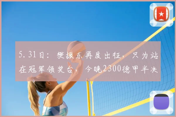 5.31日：樊振东再度出征，只为站在冠军领奖台，今晚2300德甲半决赛上演精彩对决_比赛_萨尔布吕肯_观众
